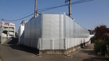 自動車整備工場 屋外防音壁工事