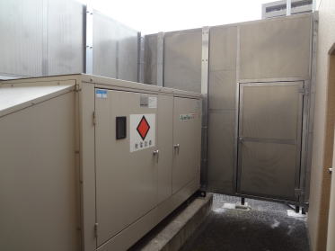 発電機 屋外防音壁工事事例